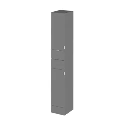 Hudson Reed 300x355mm Tall Gloss Grey Full Depth Tower Unit -Modern Bathroom Shop off962 l