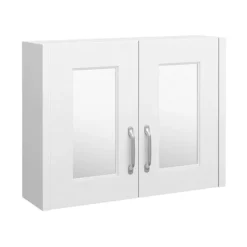 York Traditional White Ash 2 Door Mirror Cabinet (800 X 162mm) -Modern Bathroom Shop olf115 l