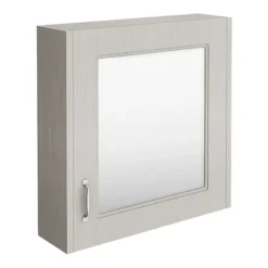 York Grey Bathroom Cabinet With Mirror - 600mm -Modern Bathroom Shop olf213 l1