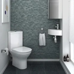 Orion Modern Corner Toilet + Soft Close Seat -Modern Bathroom Shop orcrnwcd1