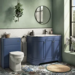 Period Bathroom Co. 500mm Cobalt Blue Toilet Unit With Cistern + Traditional Pan -Modern Bathroom Shop pbc5blw d5