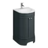 Period Bathroom Co. 500mm Curved Vanity Unit With White Stone Resin Basin - Dark Grey -Modern Bathroom Shop pbc5dgcrvm l2