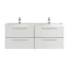 Hudson Reed 1440mm Gloss Grey Mist Quartet Double Basin Vanity Unit 2 Hudson Reed 1440mm Gloss Grey Mist Quartet Double Basin Vanity Unit -Modern Bathroom Shop qua015