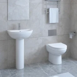 Ringo Rimless Round Back To Wall Pan With Slim Soft-Close Seat 12 Ringo Rimless Round Back To Wall Pan With Slim Soft-Close Seat -Modern Bathroom Shop rgbtw d2