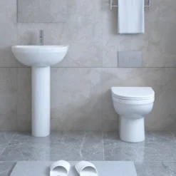 Ringo Rimless Round Back To Wall Pan With Slim Soft-Close Seat 13 Ringo Rimless Round Back To Wall Pan With Slim Soft-Close Seat -Modern Bathroom Shop rgbtw d3