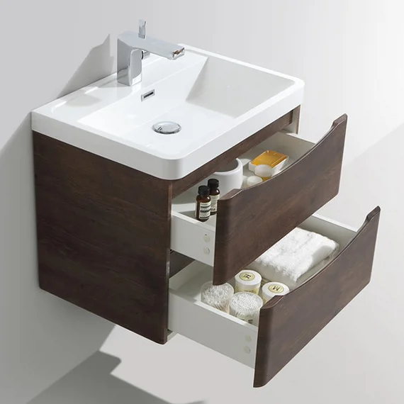 Monza Chestnut 600mm Wide Wall Mounted Vanity Unit 5 Monza Chestnut 600mm Wide Wall Mounted Vanity Unit - Image 3