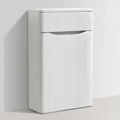 Monza White Ash WC Unit Only - 500mm Wide -Modern Bathroom Shop rondawhiteashwcunit500mmd1
