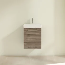 Villeroy & Boch Villeroy And Boch Avento Stone Oak 450mm Wall Hung 1-Door Vanity Unit -Modern Bathroom Shop save15rk01 d2