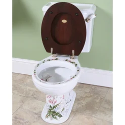Silverdale Victorian Garden Pattern Close Coupled Toilet - Excludes Seat -Modern Bathroom Shop silverdalevictoriangardenclosecoupledtoiletd1