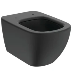 Ideal Standard Tesi Silk Black AquaBlade Wall Hung WC + Soft Close Seat -Modern Bathroom Shop tessbwhsc d1