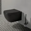 Ideal Standard Tesi Silk Black AquaBlade Wall Hung WC + Soft Close Seat -Modern Bathroom Shop tessbwhsc d6