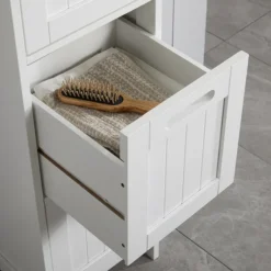 Tongue And Groove 4 Drawer Bathroom Storage Unit - White 9 Tongue And Groove 4 Drawer Bathroom Storage Unit - White -Modern Bathroom Shop tg219md1