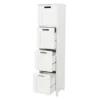 Tongue And Groove 4 Drawer Bathroom Storage Unit - White 1 Tongue And Groove 4 Drawer Bathroom Storage Unit - White -Modern Bathroom Shop tg219md4