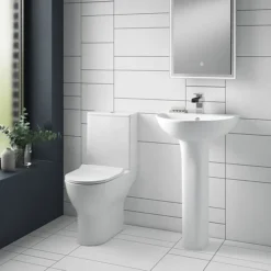 Toreno Round Rimless Close Coupled Toilet + Soft Close Seat 12 Toreno Round Rimless Close Coupled Toilet + Soft Close Seat -Modern Bathroom Shop trrwc nwd1