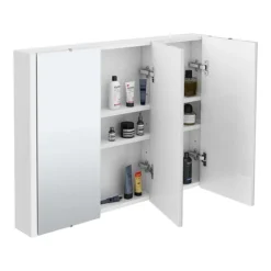 Toreno 3-Door Mirror Cabinet (Minimalist White - 900mm Wide) 7 Toreno 3-Door Mirror Cabinet (Minimalist White - 900mm Wide) -Modern Bathroom Shop turin3doormirrorcabinet lrg