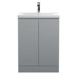 Hudson Reed Urban Satin Grey 600mm Floor Standing 2-Door Vanity Unit -Modern Bathroom Shop urb208a l
