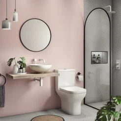 Venice Floating Basin Shelf (Light Oak - 800mm Wide) -Modern Bathroom Shop v8lkslf d1