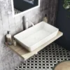 Venice Floating Basin Shelf (Light Oak - 800mm Wide) -Modern Bathroom Shop v8lkslf d4