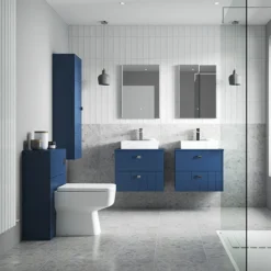 Venice Abstract WC Unit - Blue - 500mm -Modern Bathroom Shop va600wcblu d1