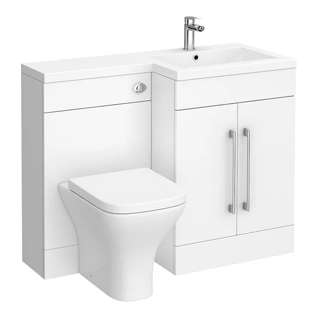 Valencia 1100mm Combination Bathroom Suite Unit With Basin + Modern Toilet 3 Valencia 1100mm Combination Bathroom Suite Unit With Basin + Modern Toilet