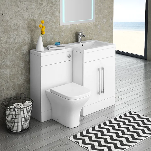 Valencia 1100mm Combination Bathroom Suite Unit With Basin + Modern Toilet 4 Valencia 1100mm Combination Bathroom Suite Unit With Basin + Modern Toilet - Image 2