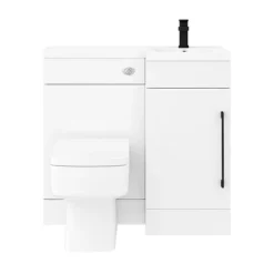 Valencia Bathroom Combination Suite Unit - 900mm Basin W. Black Handle And Square Toilet -Modern Bathroom Shop val900sblk d1