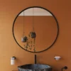 Venice Black 600mm Round Mirror 2 Venice Black 600mm Round Mirror -Modern Bathroom Shop venr80blk d1