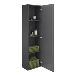 Apollo2 400mm Gloss Grey Tall Wall Hung Unit -Modern Bathroom Shop vma460 nd1