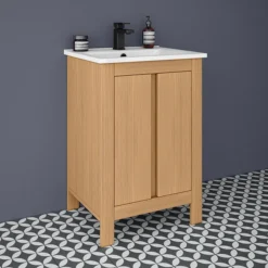 Valencia Naturale Oak Effect Vanity Unit - 550mm Wide -Modern Bathroom Shop vnat55oak lrg