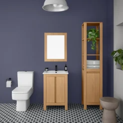 Valencia Naturale Oak Effect Vanity Unit - 550mm Wide -Modern Bathroom Shop vnat55oakd4