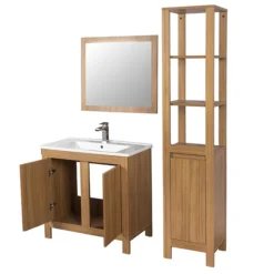 Valencia Naturale Oak Effect Tall Unit 9 Valencia Naturale Oak Effect Tall Unit -Modern Bathroom Shop vnattb d2