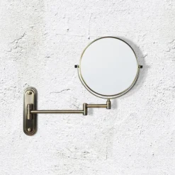 Venice Antique Brass 5x Magnifying Cosmetic Mirror With Curved Wall Plate 7 Venice Antique Brass 5x Magnifying Cosmetic Mirror With Curved Wall Plate -Modern Bathroom Shop vncmcuab d1
