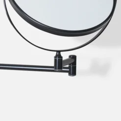 Venice Matt Black 5x Magnifying Cosmetic Mirror With Curved Wall Plate