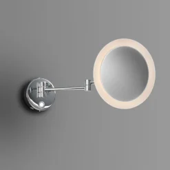 Venice Chrome Round 3x Magnifying LED Cosmetic Mirror -Modern Bathroom Shop vncmrnd d1