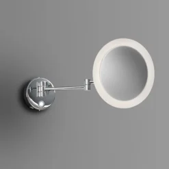 Venice Chrome Round 3x Magnifying LED Cosmetic Mirror -Modern Bathroom Shop vncmrnd d2