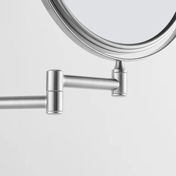 Venice Brushed Nickel 5x Magnifying Cosmetic Mirror With Square Wall Plate 3 Venice Brushed Nickel 5x Magnifying Cosmetic Mirror With Square Wall Plate
