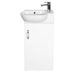 Valencia Perla Floor Standing Cloakroom Vanity (Gloss White - 450mm Wide) 9 Valencia Perla Floor Standing Cloakroom Vanity (Gloss White - 450mm Wide) -Modern Bathroom Shop vpfsgw45 d1