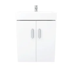 Nova Wall Mounted Vanity - 450mm Gloss White -Modern Bathroom Shop vtww450 d5