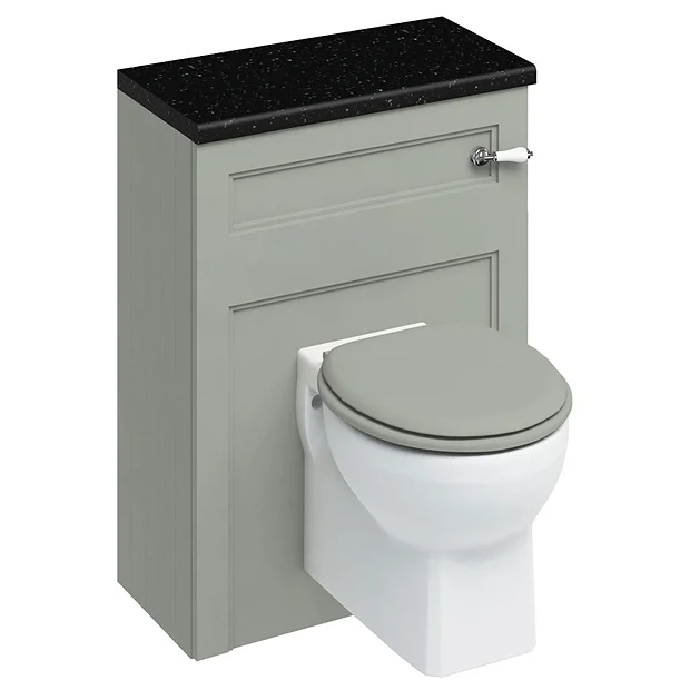 Burlington 60 Back To Wall Unit & Wall Hung Pan (excluding Seat) - Dark Olive 4 Burlington 60 Back To Wall Unit & Wall Hung Pan (excluding Seat) - Dark Olive - Image 2