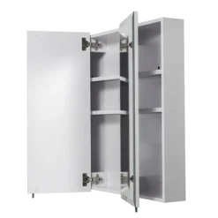Croydex Westbourne Triple Door Tri-View White Steel Mirror Cabinet With FlexiFix -Modern Bathroom Shop wc102322 d1