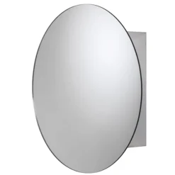 Croydex Severn Circular Door Mirror Cabinet - Stainless Steel -Modern Bathroom Shop wc836005ai3