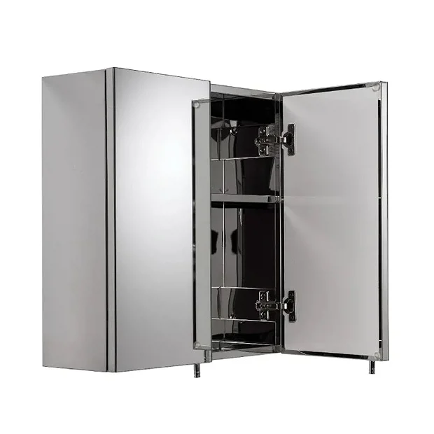 Croydex Avon Double Door Stainless Steel Mirror Cabinet 5 Croydex Avon Double Door Stainless Steel Mirror Cabinet - Image 3