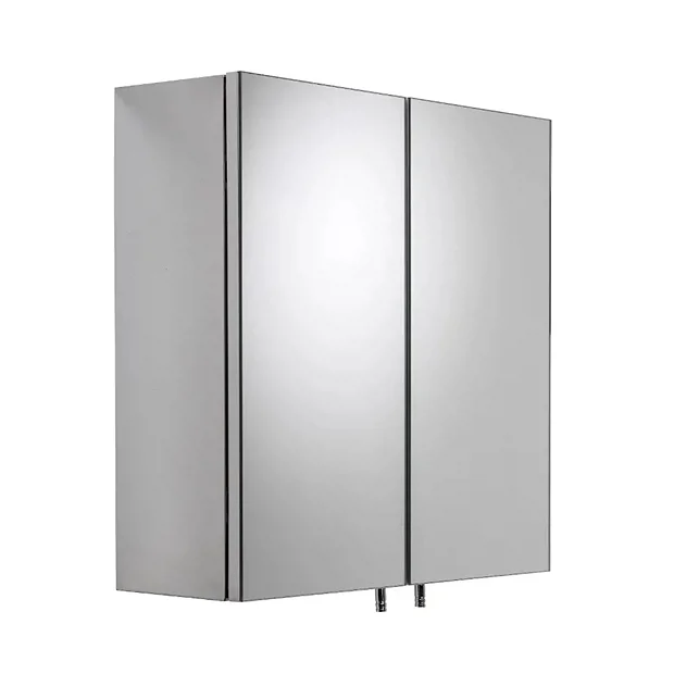 Croydex Avon Double Door Stainless Steel Mirror Cabinet 4 Croydex Avon Double Door Stainless Steel Mirror Cabinet - Image 2