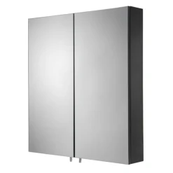 Croydex Dawley Matt Black 600mm Double Door Mirror Cabinet -Modern Bathroom Shop wc930221 d4