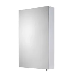 Croydex Finchley Stainless Steel Single Door Mirror Cabinet With FlexiFix -Modern Bathroom Shop wc940005 d2