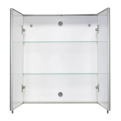 Croydex Finchley Stainless Steel Double Door Mirror Cabinet With FlexiFix 9 Croydex Finchley Stainless Steel Double Door Mirror Cabinet With FlexiFix -Modern Bathroom Shop wc940205 d1