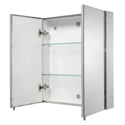 Croydex Finchley Stainless Steel Double Door Mirror Cabinet With FlexiFix 11 Croydex Finchley Stainless Steel Double Door Mirror Cabinet With FlexiFix -Modern Bathroom Shop wc940205 d3