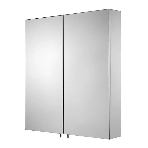 Croydex Finchley Stainless Steel Double Door Mirror Cabinet With FlexiFix 3 Croydex Finchley Stainless Steel Double Door Mirror Cabinet With FlexiFix